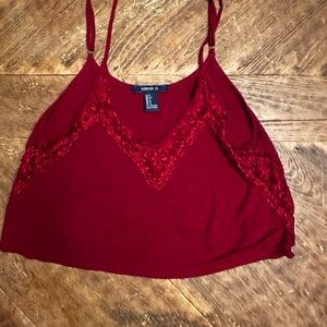 Forever 21 Red Embellished Crop Camisole